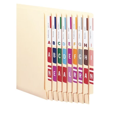 Smead AlphaZ NCC Color-Coded Name Label, A-Z, Label Sheet, Assorted Colors (67150)