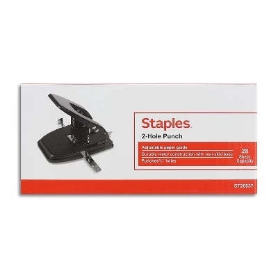 Staples 2-Hole Punch 28 Sheet Capacity Black (26637-CC) 799825 - Image 5