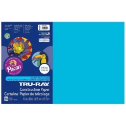 Pacon Tru-Ray 12" X 18" Construction Paper Atomic Blue 50 Sheets/Pack (P103401)