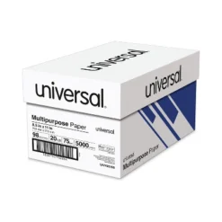 Universal Multipurpose Paper 98 Brightness 20lb 8-1/2 X 11 Bright White 5000 Shts/Ctn 95200
