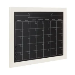 29" X 23" Beatrice Framed Magnetic Chalkboard Calendar White - DesignOvation