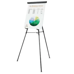 UNIVERSAL 3-Leg Telescoping Easel With Pad Retainer Adjusts 34" To 64" Aluminum Black 43150