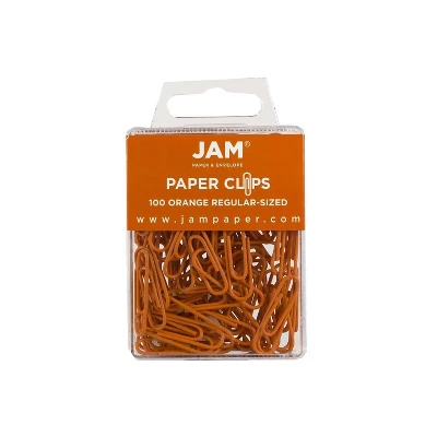 JAM Paper Office Desk Supplies Bundle Orange Small Paper Clips & Small Binder Clips 1 Pack Of Each