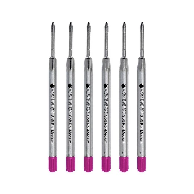Monteverde Ballpoint Pen Refill Medium Point Pink Ink 6 Pack (P133PK)