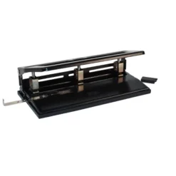 School Smart 3-Hole Heavy Duty Punch, 9/32 Inches, 40 Sheet Capacity, Black