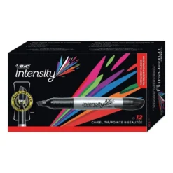 Bic Marking Chisel Tip Permanent Marker Tuxedo Black Dozen GPMM11BK