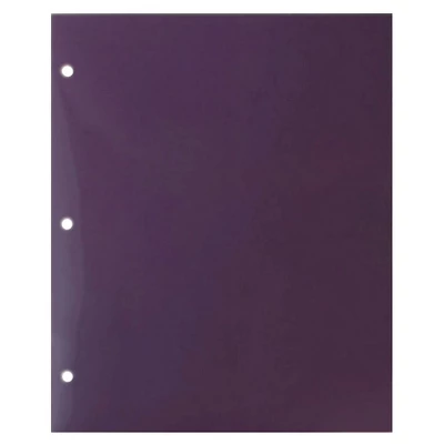 JAM 6pk 3 Hole Punch 2 Pocket Glossy Paper Folder - Purple - Image 3