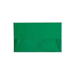 JAM Paper Plastic 2-Pocket Folders Green 6/Pack (382EGRD)