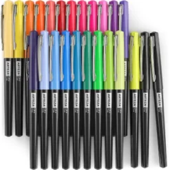 Arteza Permanent Markers, Brights & Neon, Assorted Colors, Ultra Fine Nib - 24 Pack