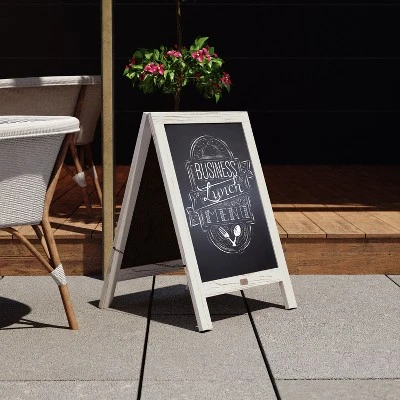 Flash Furniture Canterbury Vintage Wooden A-Frame Magnetic Indoor/Outdoor Chalkboard Sign, Freestanding Double Sided Extra Large Message Board - Image 2