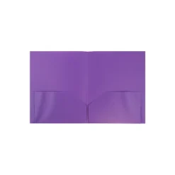 JAM Paper Plastic Two-Pocket School POP Folders Purple Bulk 96/Pack (383Epub) 383EPUB