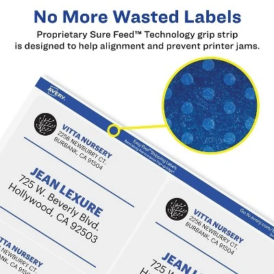 Avery Matte Clear Shipping Labels Sure Feed Technology Inkjet 2" X 4" 250 Labels (8663) - Image 2
