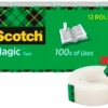 Scotch 810 Magic Tape Refill Pack, 0.75 X 1000 Inches, Matte Clear, Pack Of 12