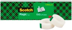 Scotch 810 Magic Tape Refill Pack, 0.75 X 1000 Inches, Matte Clear, Pack Of 12