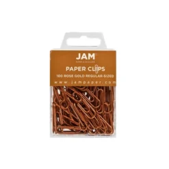 JAM Paper Colored Standard Paper Clips Small 1 Inch Rose Gold Paperclips 21832057A
