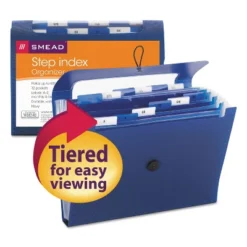 Smead Step Index Organizer 12-Pocket Letter Poly Navy 70902