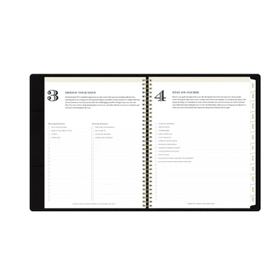 Day Designer 2024 Planner 8.5"x11" Weekly/Monthly Faux Leather Black - Image 9