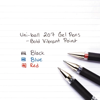 Uni-ball 207 Impact Roller Ball Stick Gel Pen Blue Ink Bold 65801 - Image 2