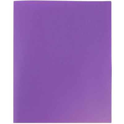 JAM 6pk POP 2 Pocket School Presentation Plastic Folders Purple - Image 4