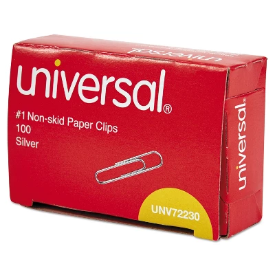 Universal Nonskid Paper Clips Wire No. 1 Silver 1000/Pack 72230 - Image 2