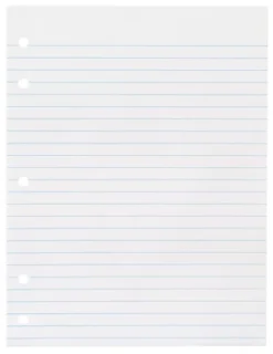 School Smart 5-Hole Punched Filler Paper, No Margin, 8 X 10-1/2 Inches, Wide Ruled, 500 Sheets