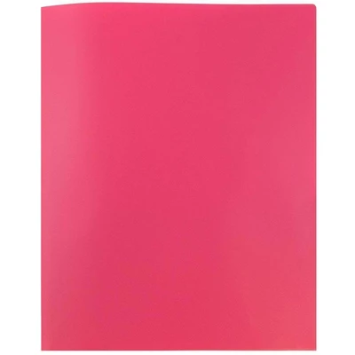 JAM 6pk POP 2 Pocket School Presentation Plastic Folders Pink - Image 4