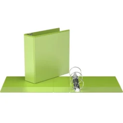 3" Premium Round Ring Binder 6pk Customizable View Lime Green - Easyview