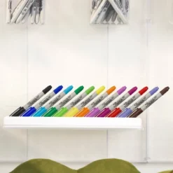 Sharpie 12pk Permanent Markers Brush And Ultra Fine Twin Assorted Colors