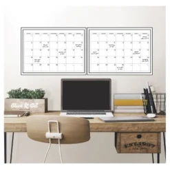 Wall Pops! 2pk Dry Erase Calendar 17.5" X 24" - White/Black