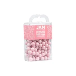 JAM PAPER Round Head Push Pins Baby Pink Pastel 100/Pack (346RTBAPI)