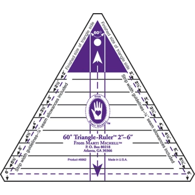 Marti Michell 60 Degree Triangle Ruler-2" To 6"