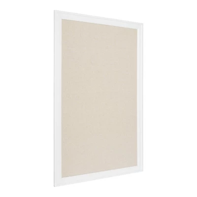27.5" X 43.5" Bosc Framed Linen Fabric Pinboard White - DesignOvation
