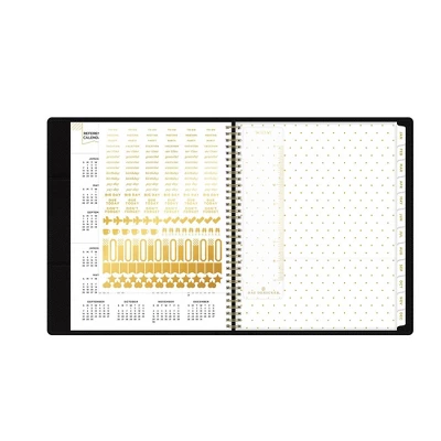 Day Designer 2024 Planner 8.5"x11" Weekly/Monthly Faux Leather Black - Image 7