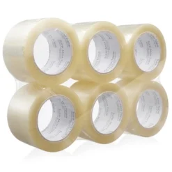 Sure-Max Extra-Wide Shipping & Packing Tape (3" X 110 Yard/330' Each) - Moving & Adhesive Carton Sealing - 2.0mil Clear - 6 Rolls
