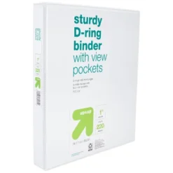 6pk 1" D Ring Binder White - Up & Up™