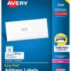 Avery Easy Peel Address Labels, Laser, 1 X 2-5/8 Inches, Pack Of 750
