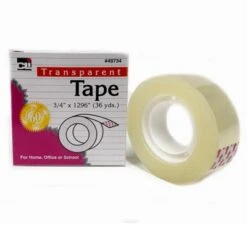 Charles Leonard Tape, Transparent, 3/4" Wide X 1296", 1" Core, 12 Rolls