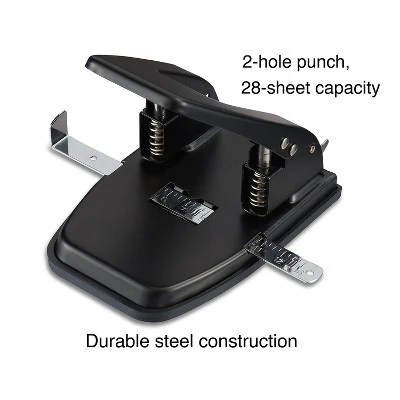 MyOfficeInnovations 2-Hole Punch 28 Sheet Capacity Black (26637-CC) 799825