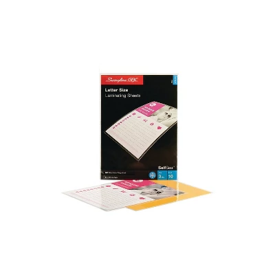 Swingline SelfSeal Single-Sided Letter-Size Laminating Sheets 3mil 9 X 12 10/Pack 3747308 - Image 3