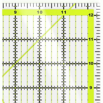 Arteza Quilter's Ruler, Acrylic, Square, 12.5"x12.5" - Image 2