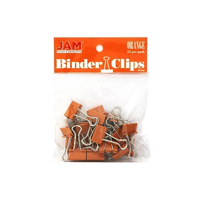 JAM Paper Office Desk Supplies Bundle Orange Small Paper Clips & Small Binder Clips 1 Pack Of Each - Image 2
