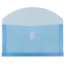 JAM Paper 5 1/4'' X 10'' 12pk Plastic Envelopes With Hook & Loop Closure, 1" Expansion