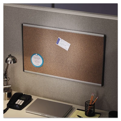Quartet ARC Frame Cork Cubicle Board 18 X 30 Tan Aluminum Frame ARCB3018