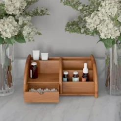 Bamboo Desk Organizer With 5 Compartments - Hastings Home