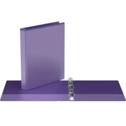 1" Premium Round Ring Binder 6pk Customizable View Purple - Easyview