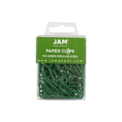 JAM Paper Colored Standard Paper Clips Small 1 Inch Green Paperclips 2183752A