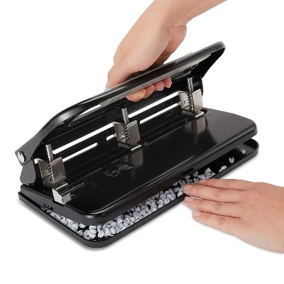 MyOfficeInnovations Circle 3-Hole Punch 30 Sheet Capacity Black (24549/33989) 572645 - Image 4