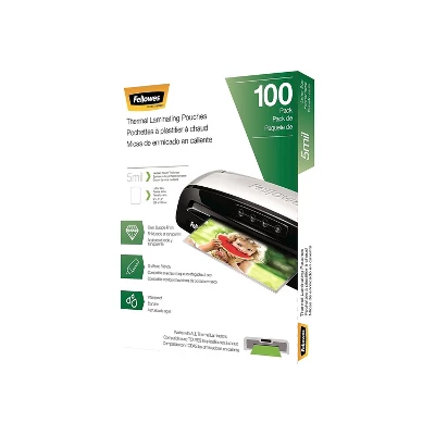 Fellowes Laminating Pouches Letter Size Hot Pouch 9 X 11.5 5 Mil 100 Pack 5743501 - Image 2