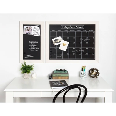 29" X 23" Beatrice Framed Magnetic Chalkboard Calendar White - DesignOvation - Image 4