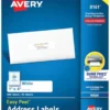 Avery Easy Peel Address Labels, Inkjet, 1 X 4 Inches, Pack Of 500